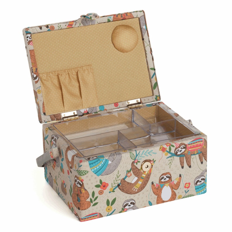 HobbyGift Medium Nähkorb Faultier Design Stoff-Box-Speicher Bild 2