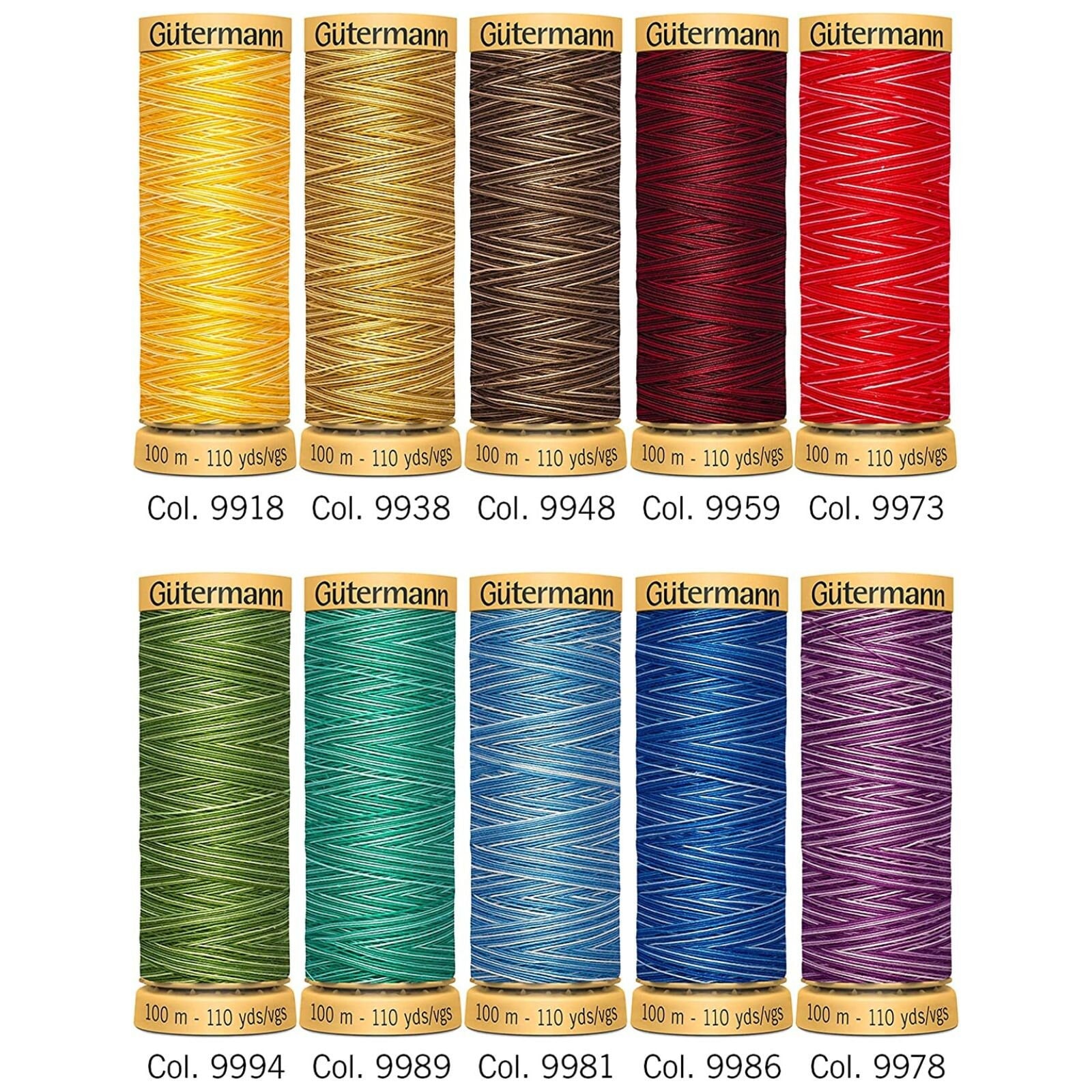 Gütermann Cotton Multicolour 100m All Colours Sewing Thread SPOOLS