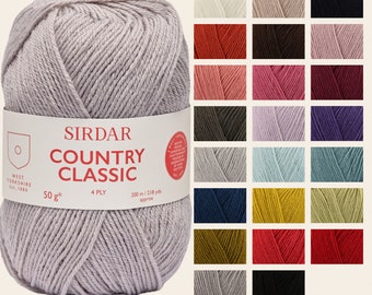 Sirdar Country Classic 4 Ply 50g Fil Crochet Ball Laine Acrylique