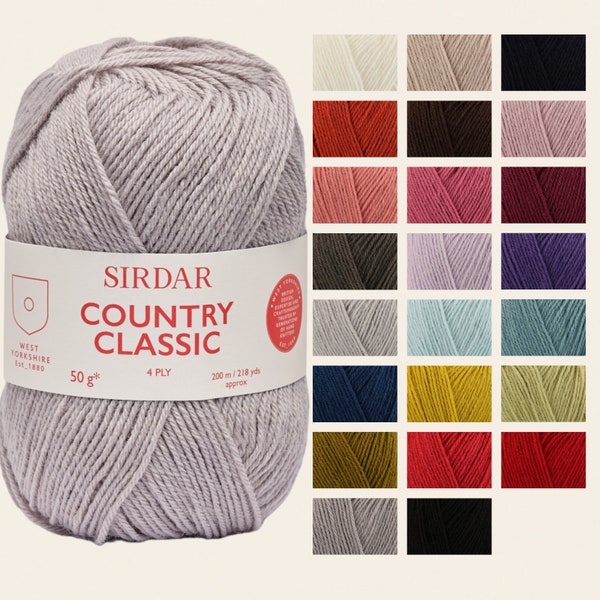 Sirdar Country Classic 4 Ply 50g Yarn Crochet Ball Wool Acrylic