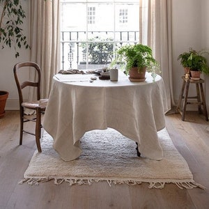 Linen tablecloth - Flax linen  natural tablecloth  -available size - kitchen tablecloth - dining tablecloth - wedding tablecloth custom size