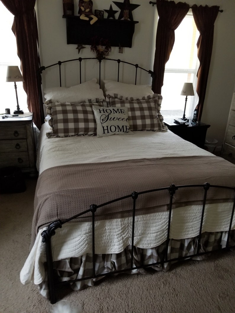 Set of Two Buffalo Check Pillows Beige Brown Pillows Rustic Etsy