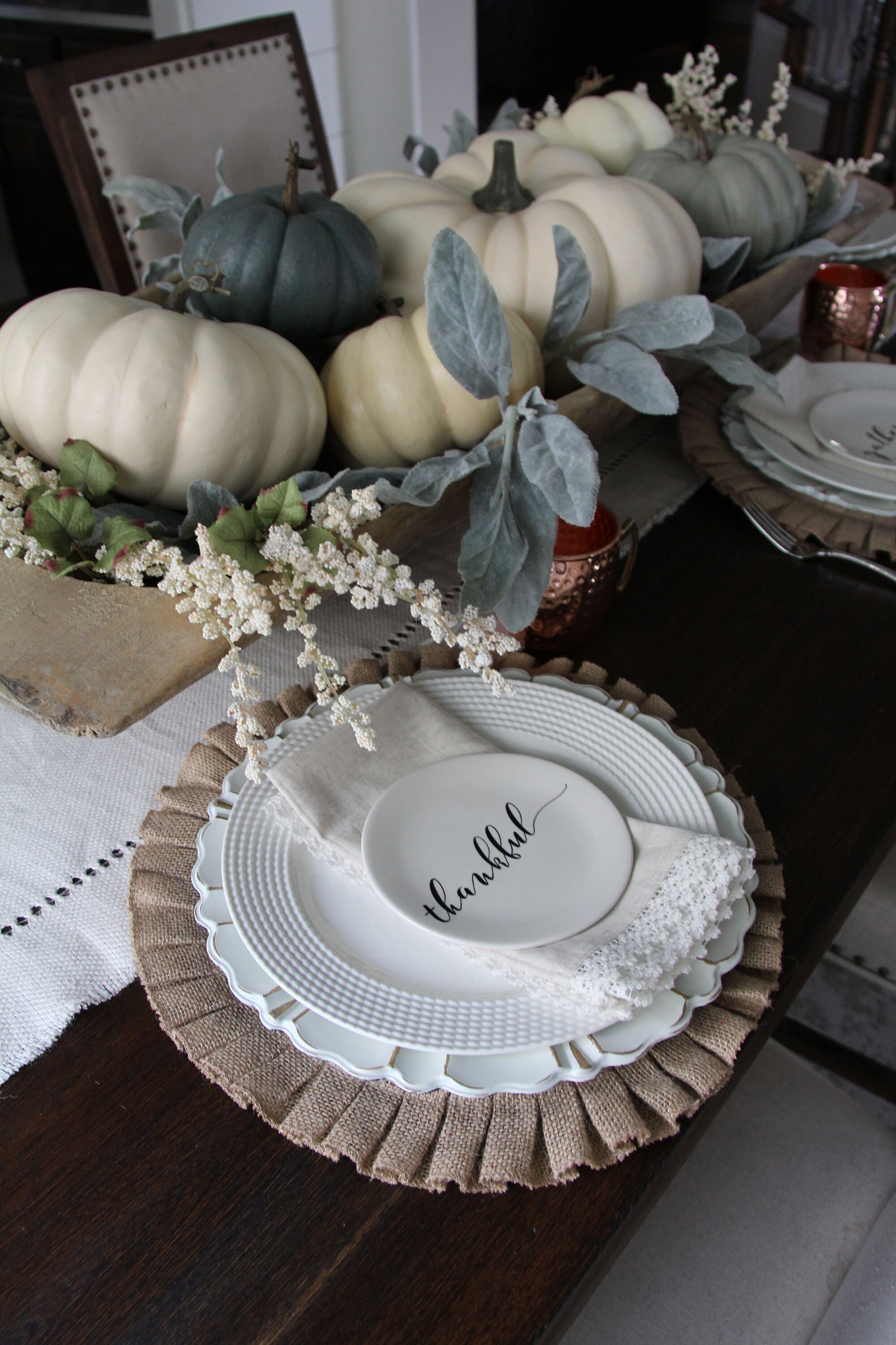 Ruffles burlap placemat 16'' diameter  -Thanksgiving placemat…