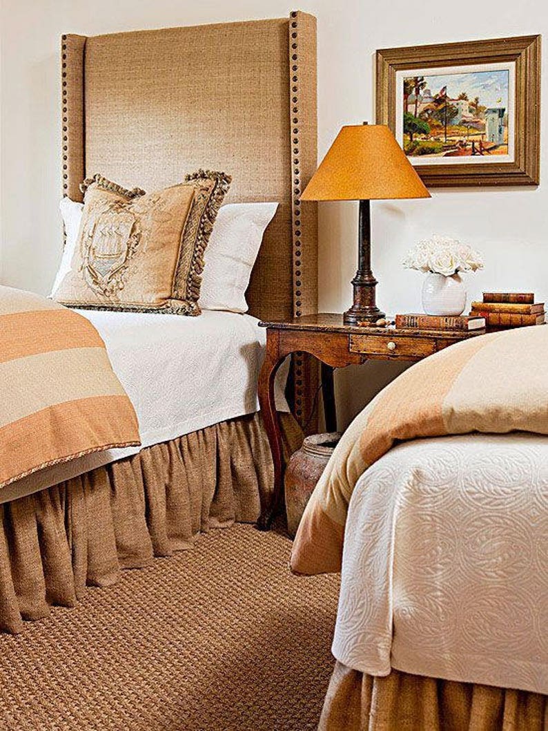 Burlap Bed Skirt Queen Size 60''x80'' Etsy