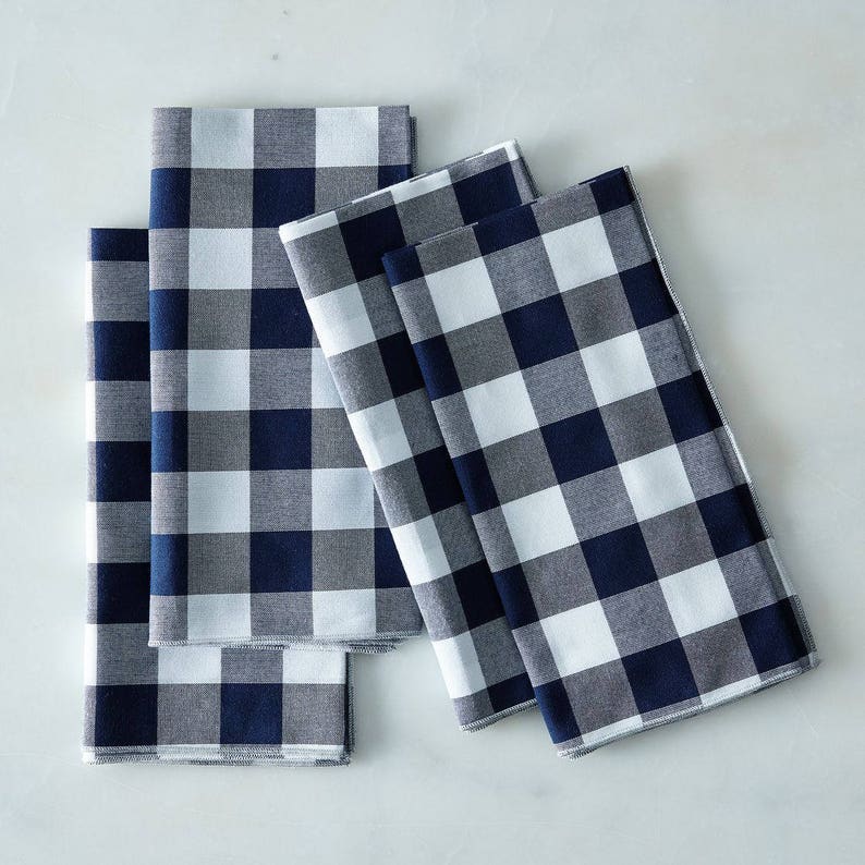 Buffalo Check Tablecloth Blue Navy Buffalo Tablecloth Blue Etsy UK