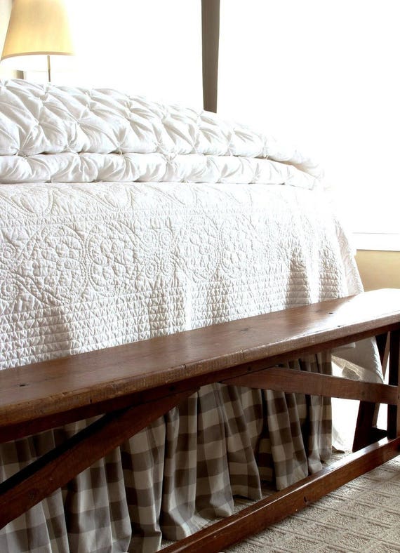 Brown bed top skirt queen