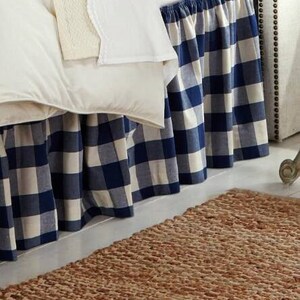 qqqwjf.blue plaid bed skirt , Off 63 