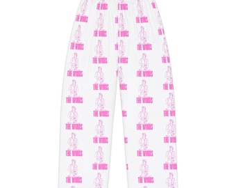 Pantalones de pijama de Mahjong / Estampado integral "Ella juega con los vientos" / Atuendo para fiesta de Mahjong
