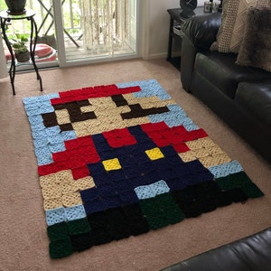 Mario 8-bit Crochet Blanket Pattern PDF