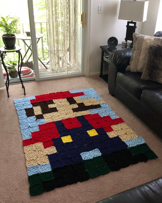 Mario 8 Bit Crochet Blanket Pattern Pdf Etsy
