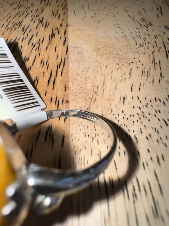 Large tiger eye statement ring sterling size 9 - image 2