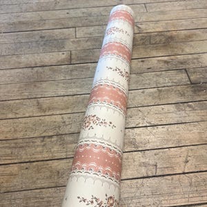 Papel de parede listrado rosa malva Revestimento de parede vintage