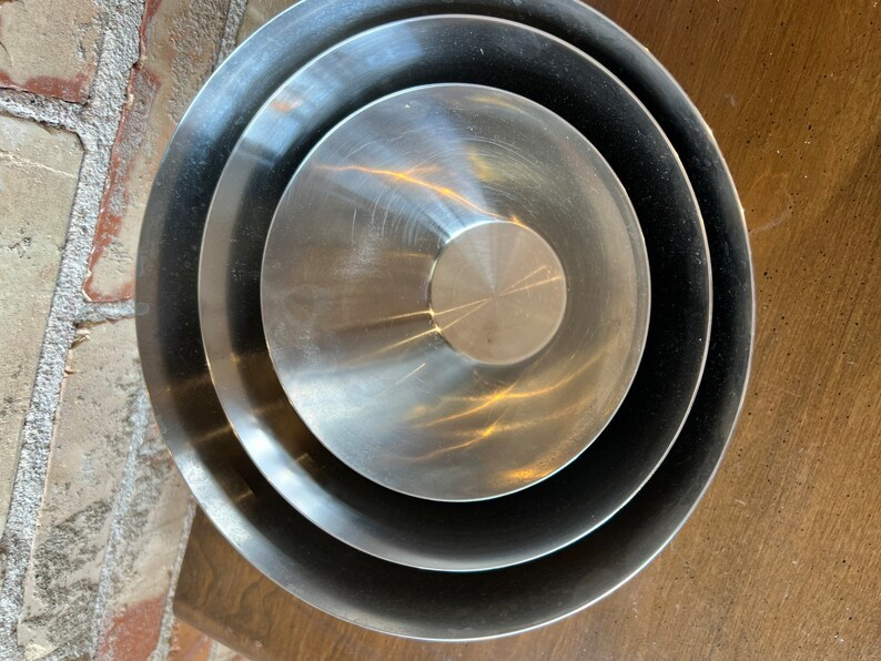 Vintage Lundtofte Denmark Stainless Steel Nesting Bowls Set of Etsy