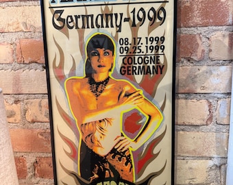 POPDOM 1999 GERMANY Arminski Siebdruck Signiert & #rd Poster Gerahmt Detroit Künstler