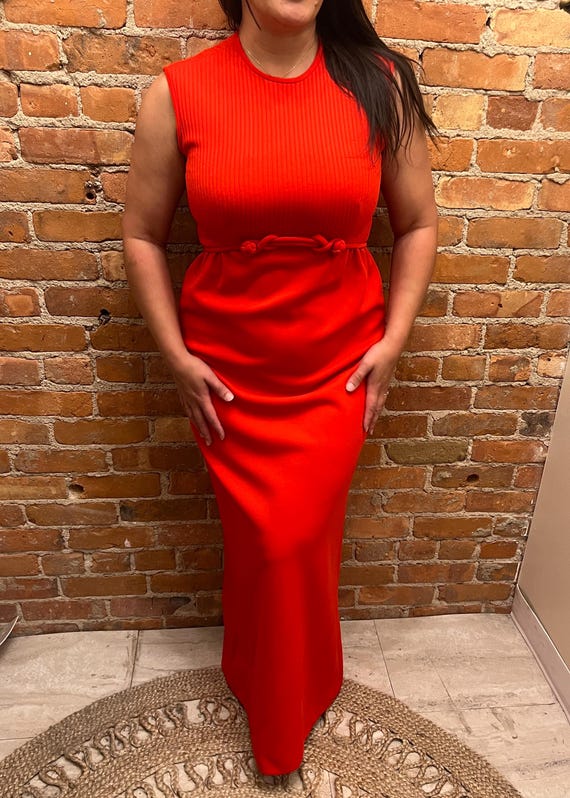 1960's Orange-red Dress by Leslie Fay Knits Size 12 - Etsy Israel