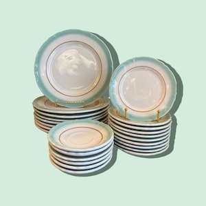 Mid Century Vintage Shenago China Restaurant ware Mint Green