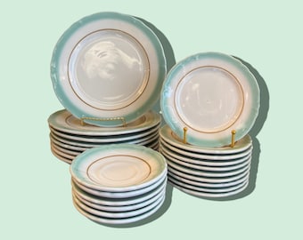 Mid Century Vintage Shenago China Restaurant ware Mint Green