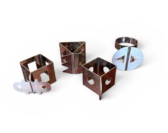 Nathalie Du Pasquier for Bodum Memphis Napkin Rings Set of Four Mirror Polished