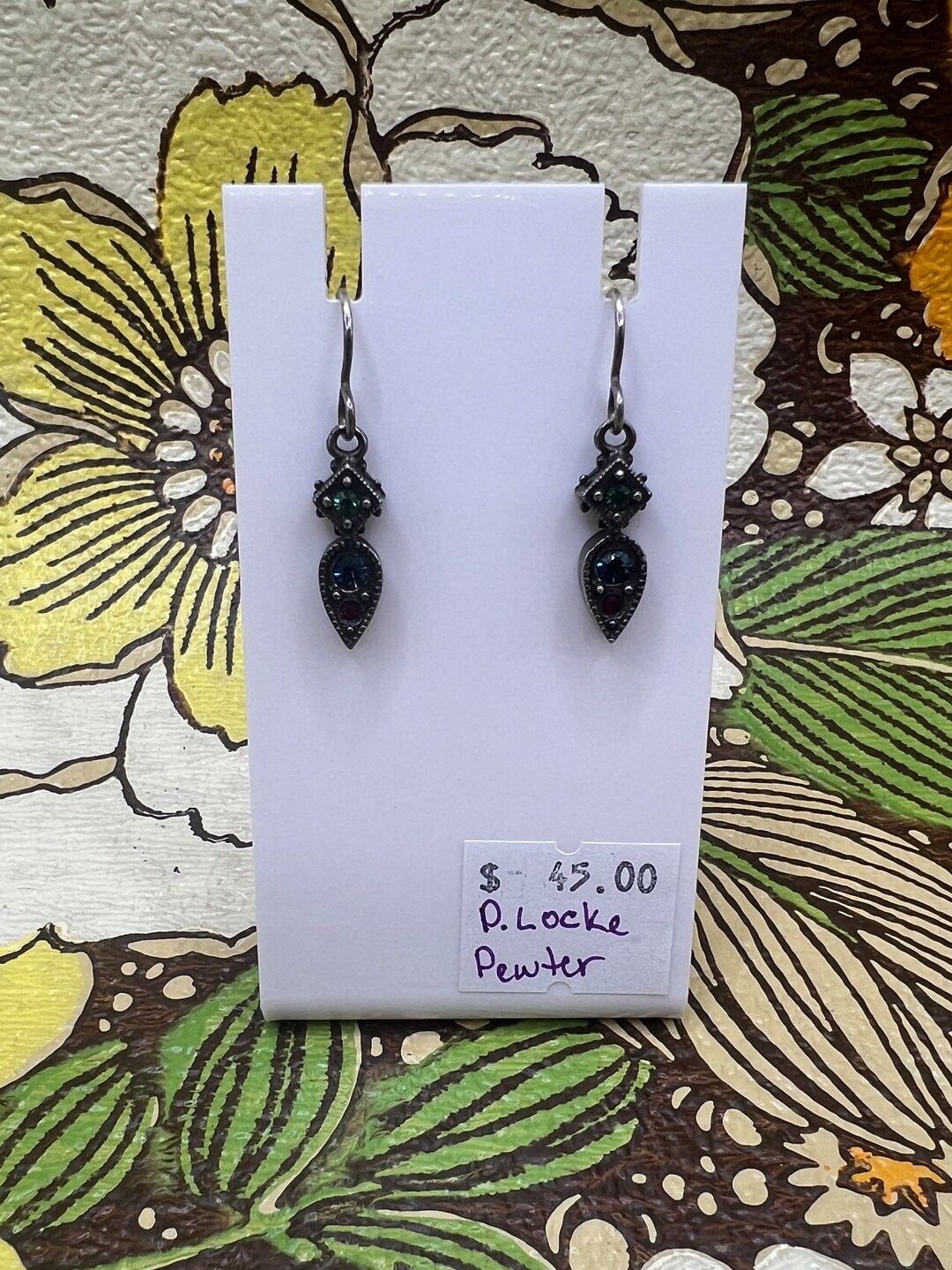 Designer Patricia Locke Crystal Cut Rhinestone Fish Hook Dangle ...