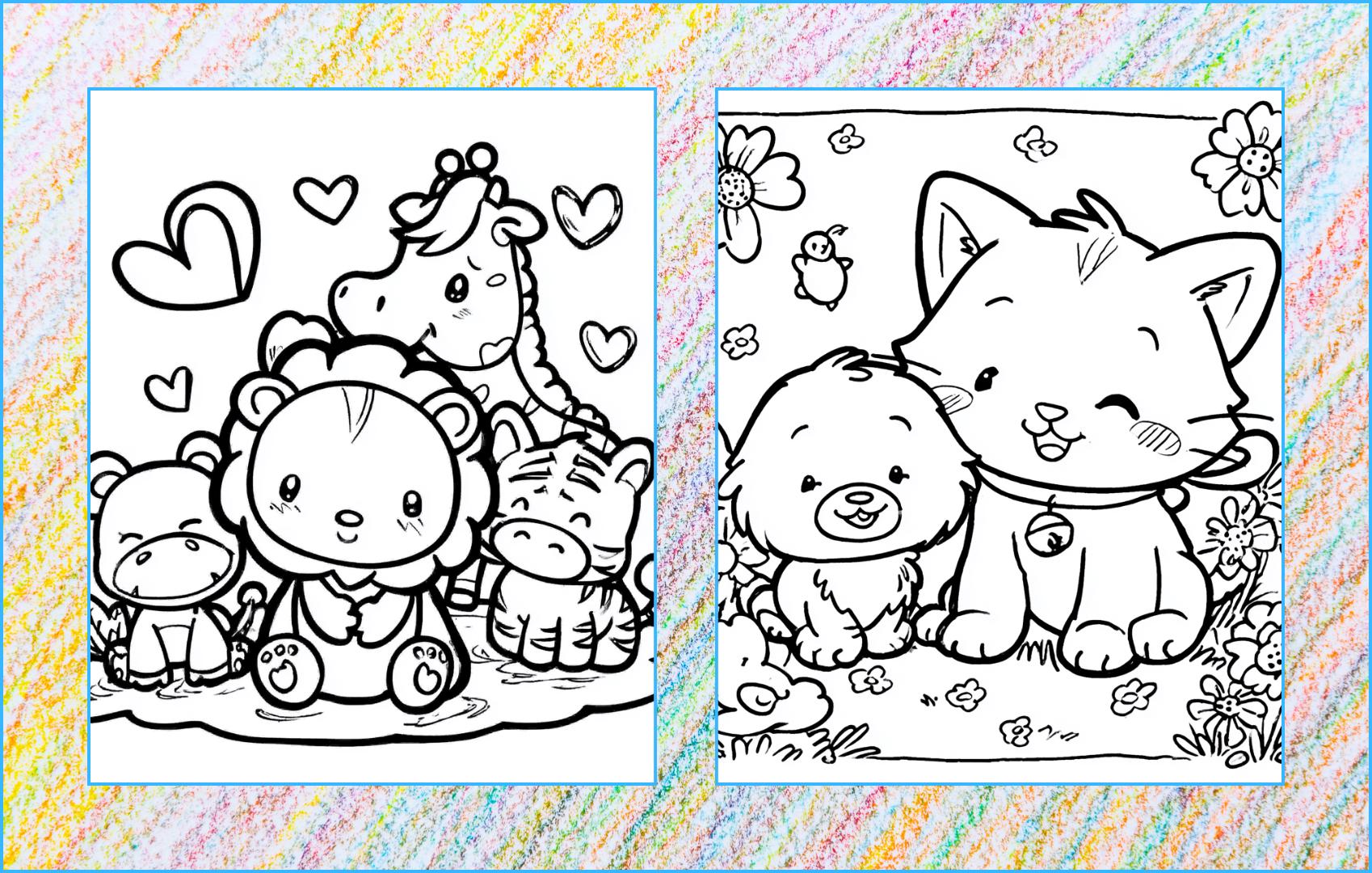 Baby Animals – 100 Cute Coloring Pages for Kids (printable PDF) - Etsy