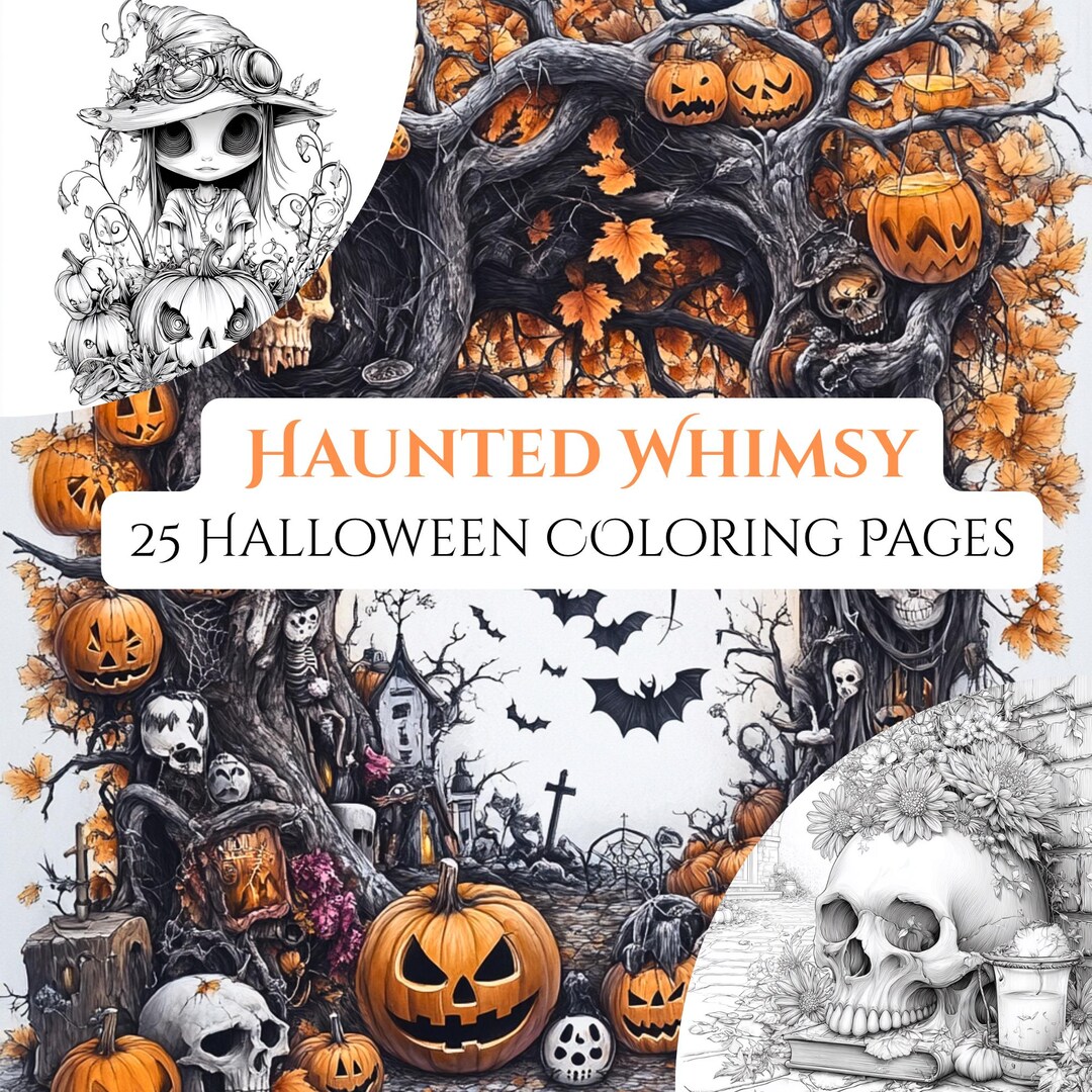 Whimsy 25 Haunted Whimsy – 25 Spooky & Fun Halloween Coloring Pages | PDF ...