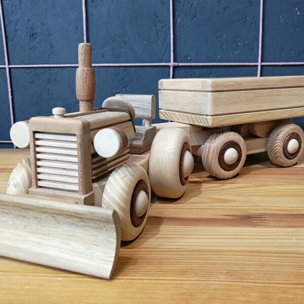 Wooden Tractor Etsy