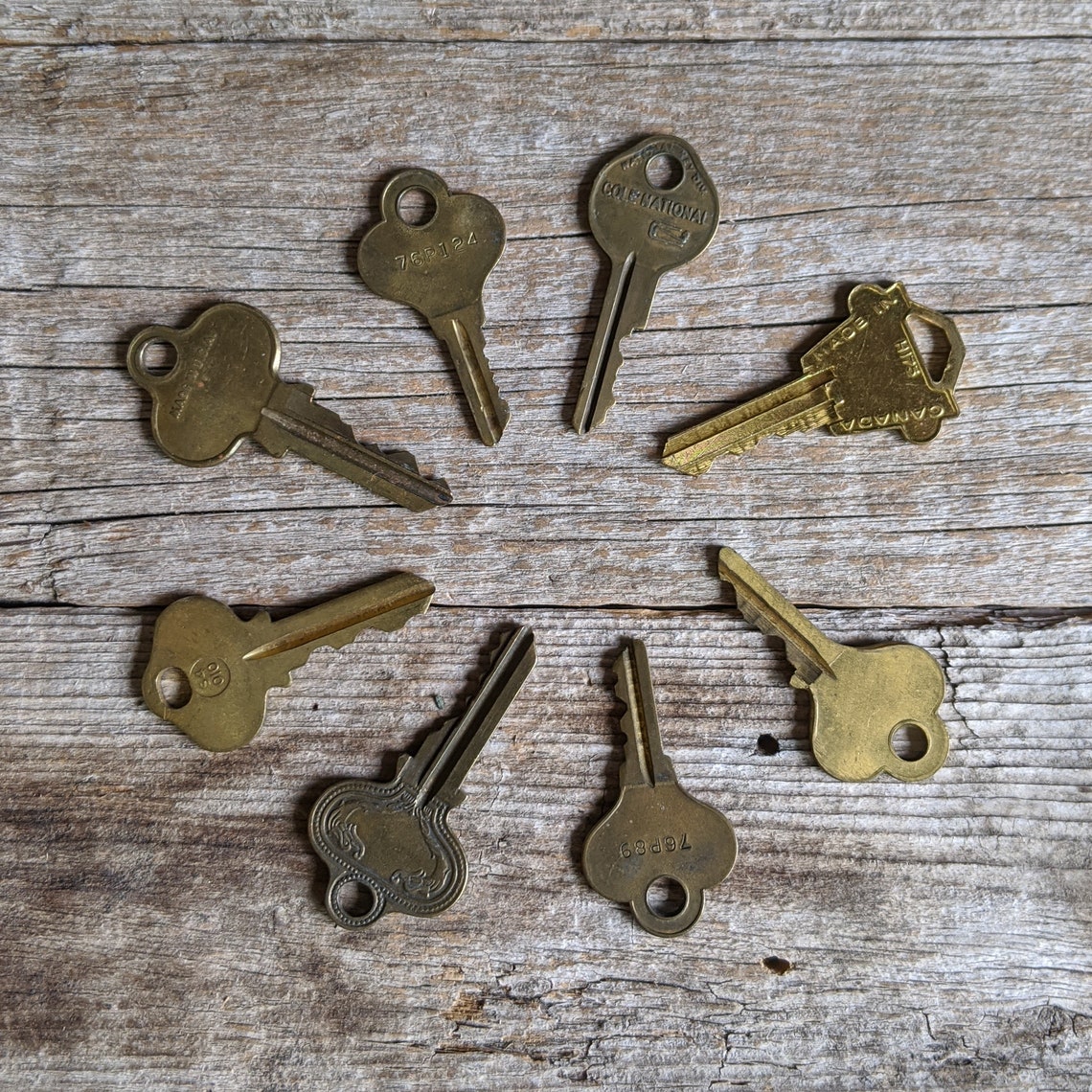 Vintage & old brass key lot of 8 house keys keys Etsy