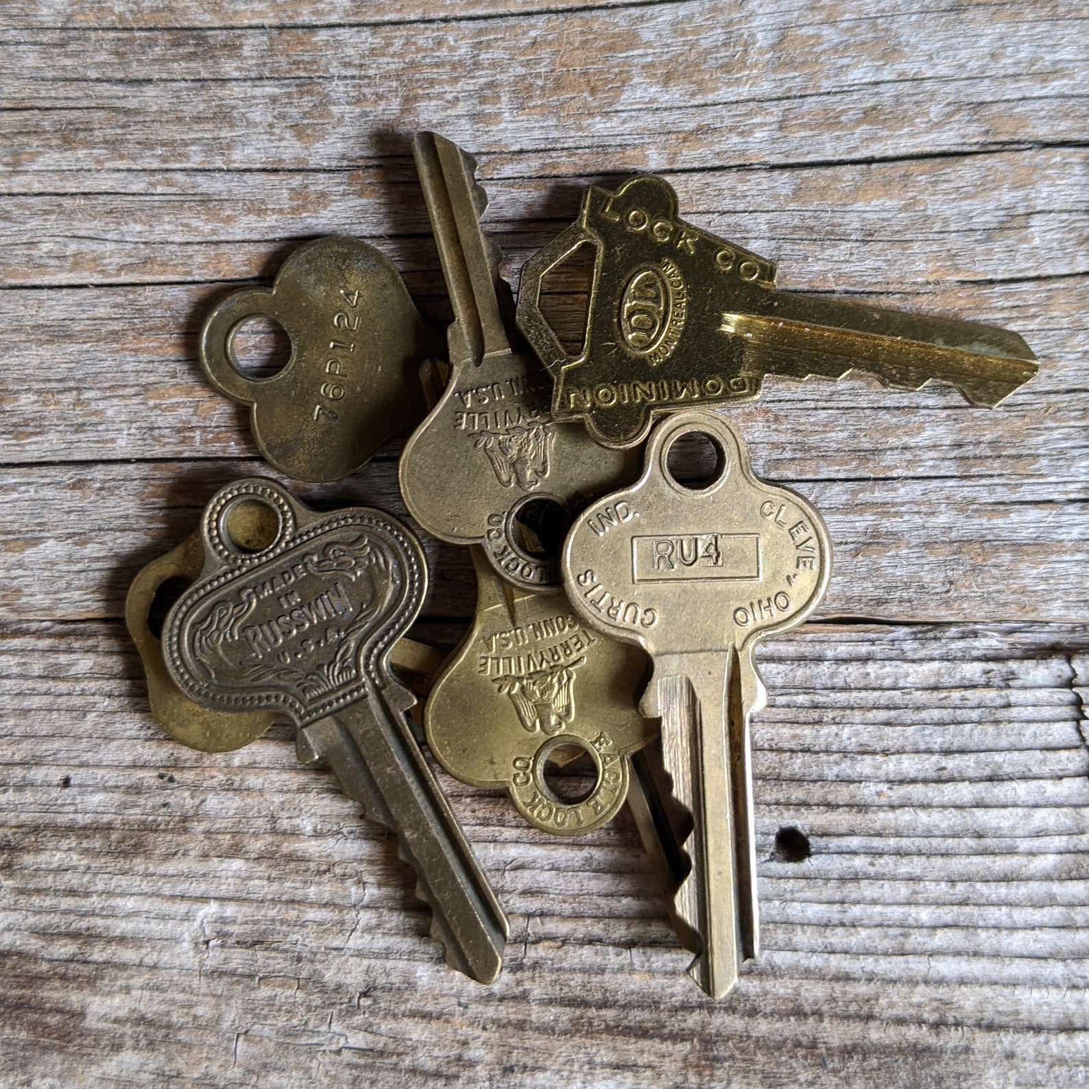 Vintage & old brass key lot of 8 house keys keys Etsy
