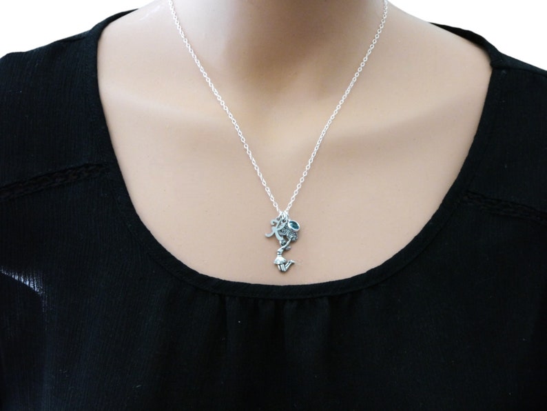 Cheerleader Necklace Personalized, Initial Disc, Letter, Cheerleading Gift, Birthstone, Custom, Gifts for Girls, Silver, Cheer Team Jewelry image 9