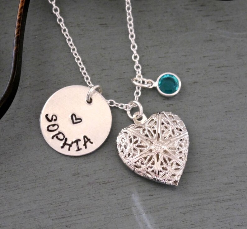 Personalized Heart Locket Necklace Name Locket Picture Etsy