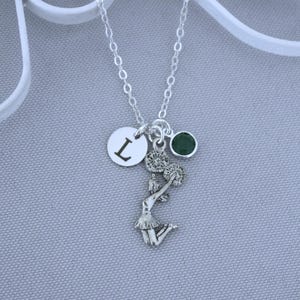 Cheerleader Necklace, Personalized Cheerleader Necklace, Cheerleader Gifts, Letter Birthstone, Cheerleader Jewelry, Cheer Necklace, Custom image 8