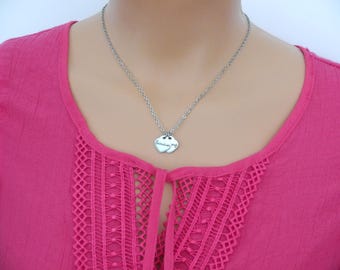 Custom Engraved Heart Necklace, Tiny Hearts Jewelry, Personalized, Names, Dates, Personalized, Non Tarnish, Stainless Steel, Waterproof