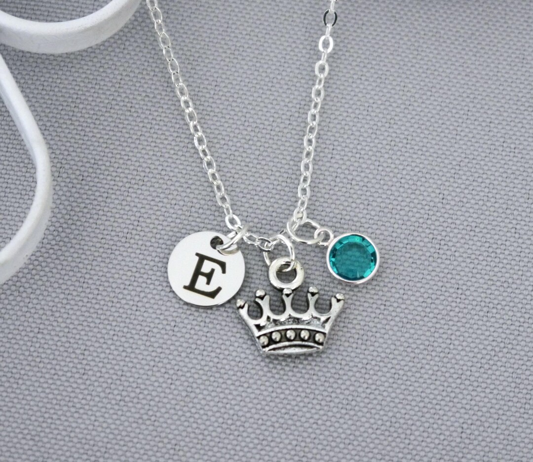 Crown Necklace, Personalized Princess Crown Necklace, Princess Necklace ...