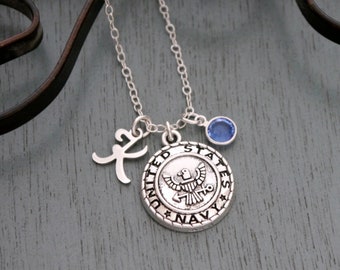 Navy Girlfriend Necklace - Etsy