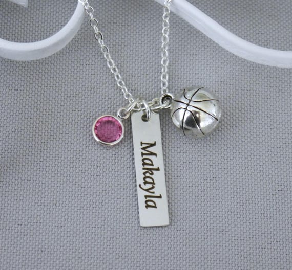 Personalized Basketball Necklace, Basketball Gifts for Girls