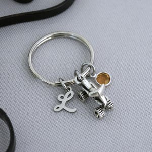 ATV Keychain, Personalized ATV Keychain, Silver, Quad Keychain, Quad Gifts, Four Wheeling, 4 Wheeler Gifts, Personalized, Custom Letter