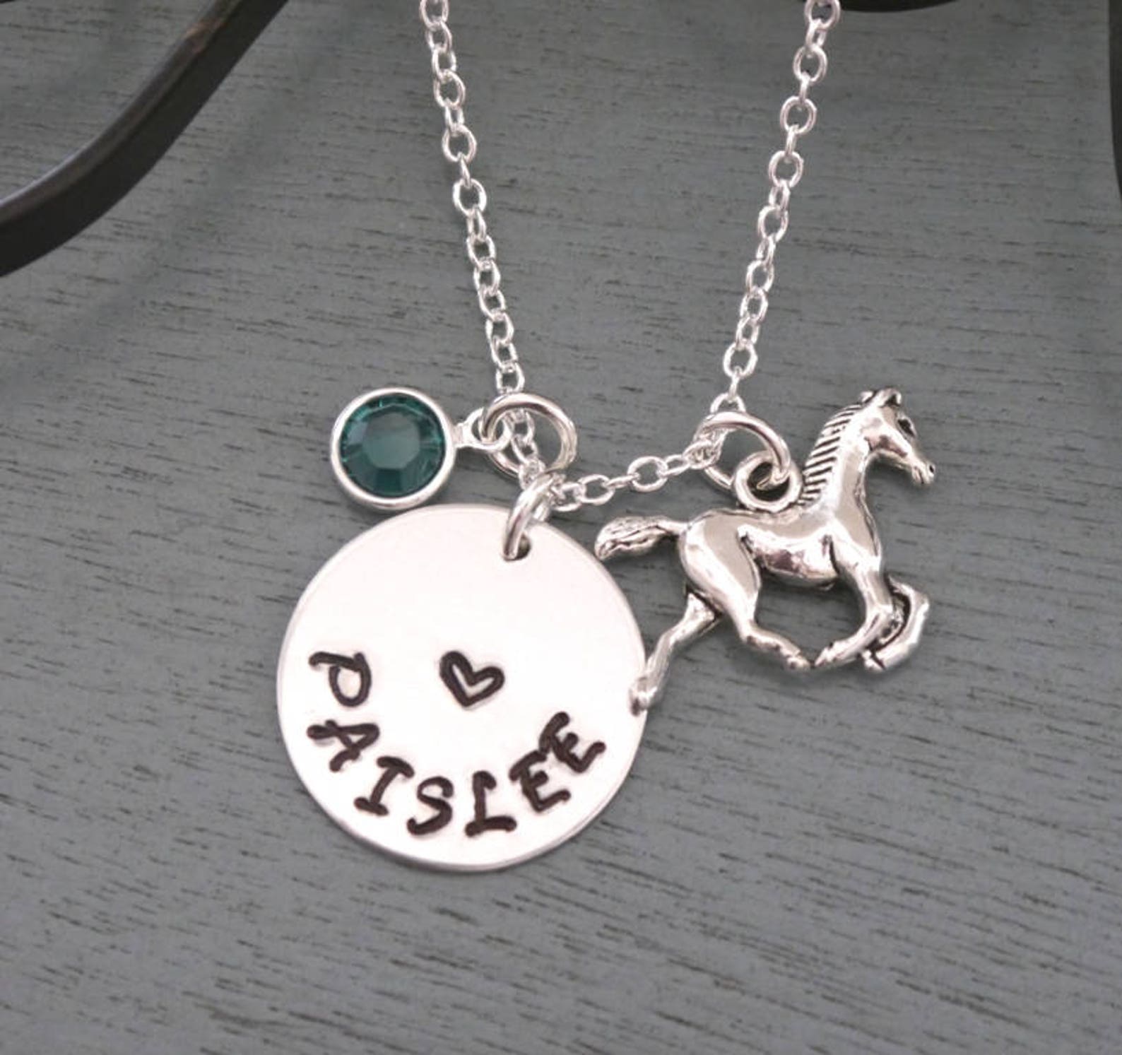 Personalized Horse Necklace Horse Necklace Horse Name Etsy