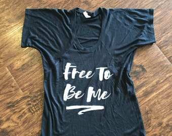 Ladies Flowy Raglan T-shirt - Free To Be Me
