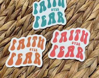 Faith Over Fear Christian Sticker | Faith Over Fear | Christian Sticker | Cute Sticker | Faith Sticker | Christian Gift | Cross Sticker