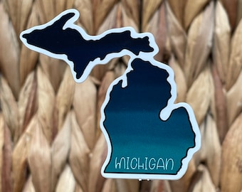 Michigan Sticker | Michigan Ombré Sticker | Ombré Stickers | State Stickers | Michigan Souvenir | USA Stickers