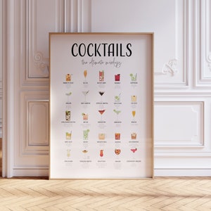 Classic Cocktails Recipe Print Cocktail Poster Cocktail How To Print Mixology Cocktails Recipe Kitchen Decor Art Cocktail Gift Bar Poster