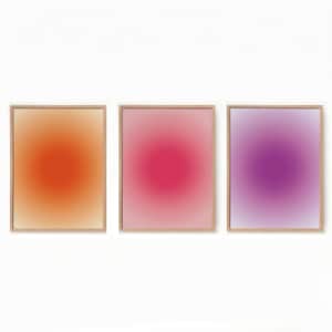 Set Of 3 Aura Posters Aura Gradient Print Wall Art Bedroom Prints Orange Purple Pink Wall Art Home Decor Positive Colourful Posters