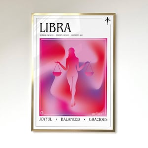 Libra Poster Zodiac Poster Libra Print Spiritual Star Sign Poster Astrology Zodiac Print Décor Aura Poster Gradient Poster Exhibition Poster