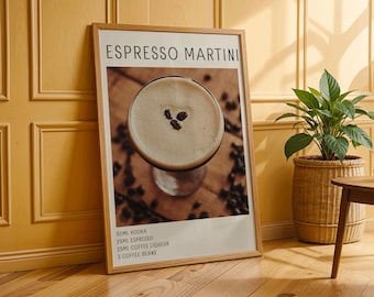 Impresión de arte mural de cóctel Espresso Martini - Decoración de cocina