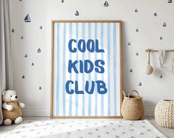 Kids Club Print – Blue Striped Nursery Decor