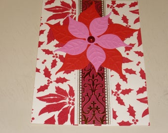 Christmas Red Poinsettia Card
