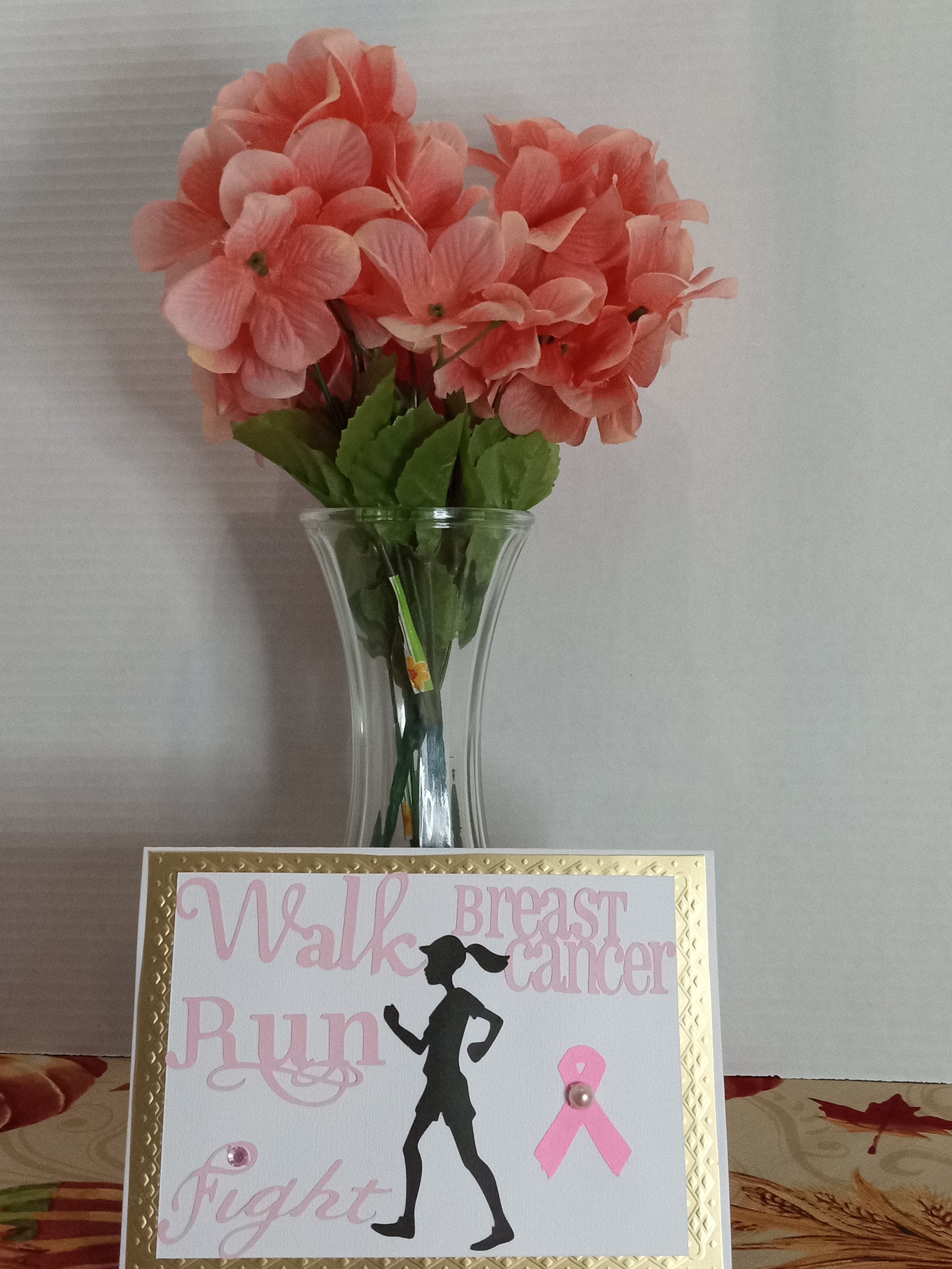Tarjeta de aliento para luchar contra el cáncer de mama