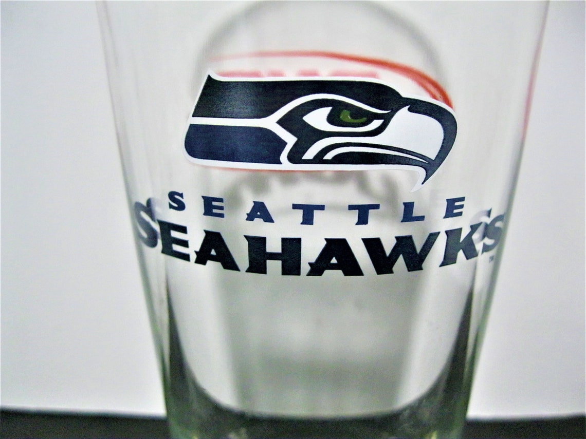 Vintage Seattle Seahawks Pint Glasses Set of Two NFL Beer Etsy New