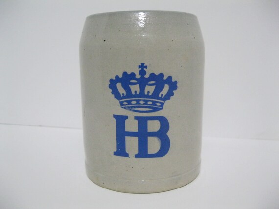 Vintage Hb Stoneware Beer Stein Hofbrauhaus Beer Stein Etsy