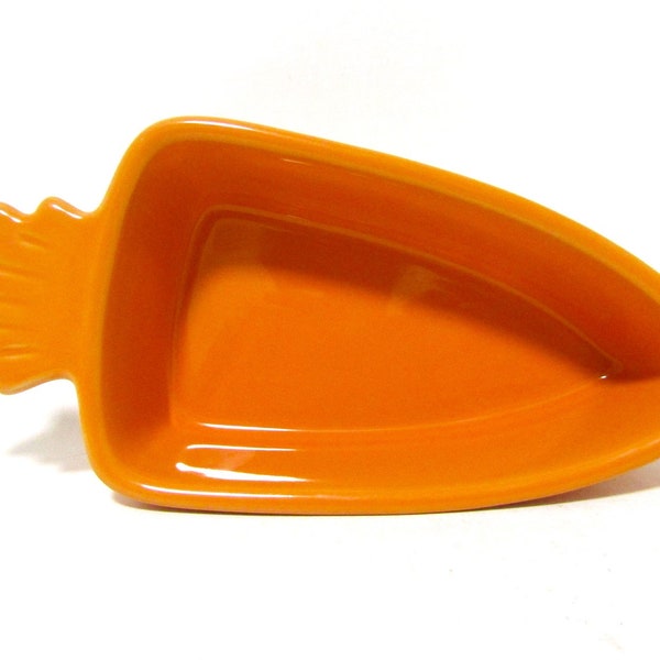 Vintage Orange Chantal Carrot Shaped Baking Dish, Chantal 93-CA 12 1 Cup Baking Dish, Ceramic Bakeware